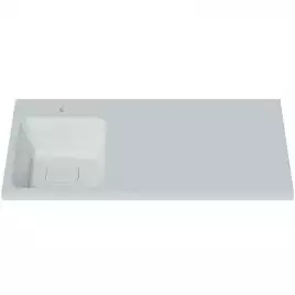Раковина  Madera Kamilla 100х48 L 4627173210577 левая над стиральной машиной, из литьевого мрамора, Белая