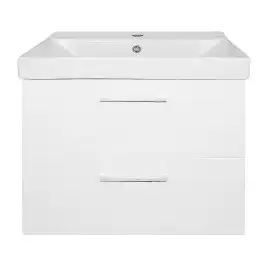 Тумба с раковиной Azario Ника 60 CS00091367, подвесная, Белая глянцевая