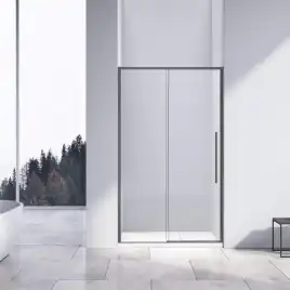 Душевая дверь Vincea Slim-N 140 VDS-4SN140CLGM, раздвижная, профиль вороненая сталь, стекло прозрачное