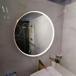 Зеркало с подсветкой AVS AZ 80 см Антипар Брашированное золото