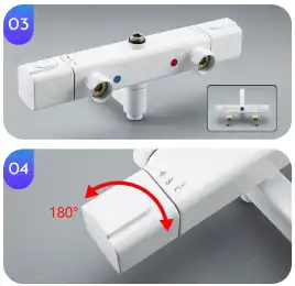 Душевая система Gappo G2491-8 с тропическим душем и термостатом, Белый / Хром