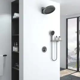 Душевая система  Vincea Inspire VSFW-3I22MT3RGM VSFW-3I22MT3RGM  с термостатом, встраиваемая, вороненная сталь