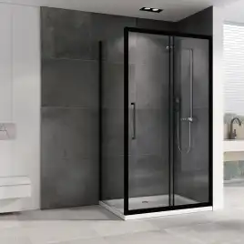 Душевой уголок ABBER Schwarzer Diamant 150х85 см, AG30150BH-S85B, профиль черный, стекло прозрачное