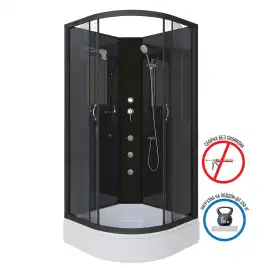 Душевая кабина Niagara Classic 90х90х200 NG-6501-14BKG средний поддон, с гидромассажем, 65011434BKG
