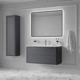 Тумба с раковиной IDDIS Oxford Neo 100, подвесная, Темно-серый, OXN10D0i95K