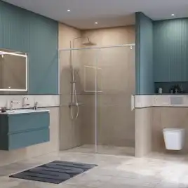 Душевая дверь BelBagno SOFT_CLOSE-1-BF-1-150-C-Cr стекло прозрачное, профиль Хром
