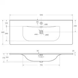 Керамическая раковина CEZARES CZR-8099-120