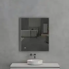 Зеркало с подсветкой AVS ZH 75x90 см, антипар, оружейная сталь