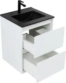 Тумба под раковину Aquanet Милан 50 белый глянец, подвесная, 336366