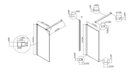 Душевая перегородка Vincea Walk in HS 90 VSW-1HS900CLGM, профиль вороненая сталь, стекло прозрачное