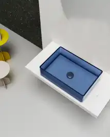 Раковина накладная ABBER KRISTALL 60х40х15 AT2803Saphir, прямоугольная, синяя