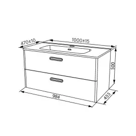 Тумба с раковиной IDDIS Brick 100, подвесная, Белая, BRI10W1i95K