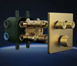 Встраиваемая душевая система AVS LUXURY 811-502-BG термостат, брашированное золото