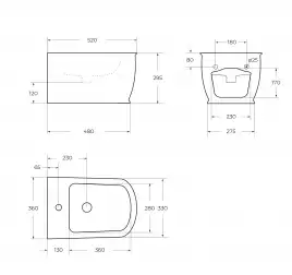 Биде подвесное BelBagno PRADO BB10150BH, Белый