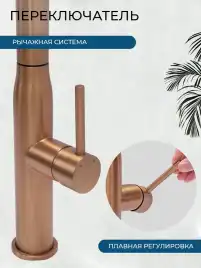Смеситель для кухни AVS PureRiver 811-171-PG с выдвижным изливом, розовое золото