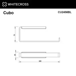 Полотенцедержатель Whitecross CUBO black, CU2456BL, Черный матовый