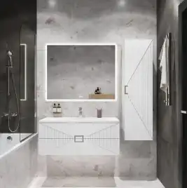 Тумба под раковину Grossman Луксор 100 подвесная, белая матовая (1010058)