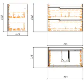 Тумба с раковиной Azario KANTRI 80/2 CS00097255, подвесная с раковиной Фостер 80, белая
