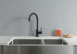 Смеситель для кухни Aquatek Европа AQ1382MB поворотный излив, Черный матовый