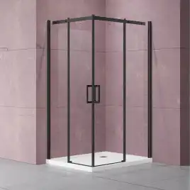Душевой уголок Vincea Dice 100х100 VSS-4D100CLB, дверь раздвижная, профиль черный, стекло прозрачное