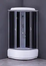 Душевая кабина Loranto 90х90 высокий поддон, тонированное стекло, профиль Хром, CS-6690 G, 90*90*215