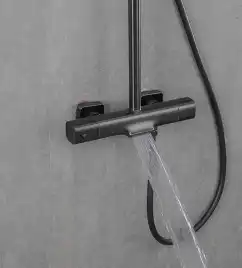 Душевая система Gappo G2495-79 с тропическим душем и термостатом, Оружейная сталь