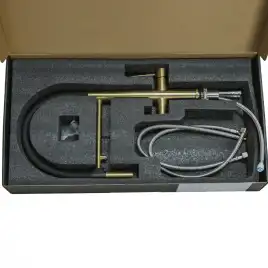 Смеситель для кухни с гибким изливом AVS PureRiver брашированное золото, 811-170-BG