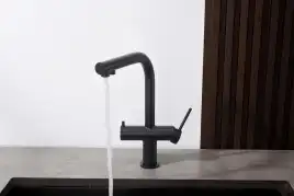 Смеситель для кухни Aquatek Европа AQ1385MB с подключением к фильтру с питьевой водой, Черный матовый