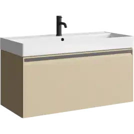 Тумба с раковиной подвесная Aqwella 5 Stars Pure 100 см, PUR0110KS, цвет Капучино светлый