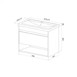 Тумба с раковиной IDDIS Zodiac X 80, подвесная, Белая, ZDX80WNi95K