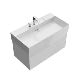 Тумба под раковину Kerama Marazzi LOGICA 90 см, LOG.90.2\WHT подвесная, Белая глянцевая