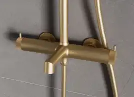 Душевая система  Vincea Rim VSFS-2RM1BG VSFS-2RM1BG для ванны с изливом, брашированное золото