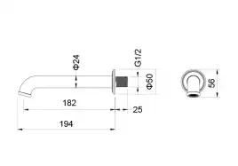 Излив для ванны Aquatek КЛАССИК AQ1541PG, Золото глянцевое