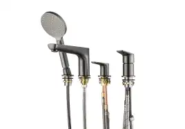 Смеситель на борт ванны Aquatek Бетта AQ1148BGM, Оружейная сталь