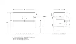 Тумба под раковину BelBagno UNO-900-2C-SO-СO подвесная, Бежевый матовый