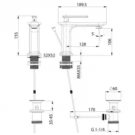 Смеситель для раковины Lemark Mista LM6406WG, однорычажный, цвет Белый / Золото