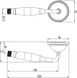 Лейка душевая Lemark LM8007B, 1-функциональная Бронза