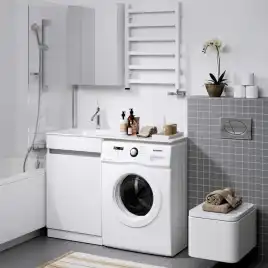 Тумба с раковиной под стиральную машину Aqwella Forma 115 см, FOR0105KL, цвет Белый