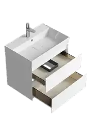Тумба с раковиной подвесная Aqwella Geometria 65 GE01652WM, с двумя ящиками, цвет белый