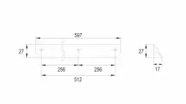 Мебельная ручка CEZARES ECO RS156SG.3/512 (60 см), сатиновое золото