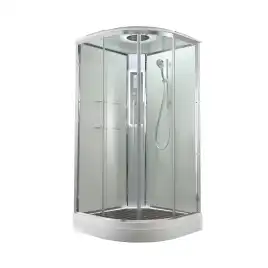 Душевая кабина AvaCan EM2011LEDT 110x110 см, низкий поддон, с крышей