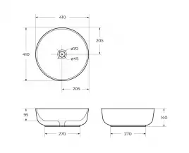 Раковина накладная BelBagno 410х410х130 BB1315-H301, цвет Черный