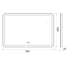 Зеркало BelBagno MARINO 90х60 SPC-MAR-900-600-LED-TCH-WARM с подстветкой, сенсорный выключатель, с подогревом