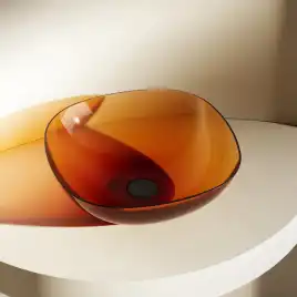 Раковина накладная ABBER KRISTALL 43х43х15 AT2806Opal, квадратная, коричневая