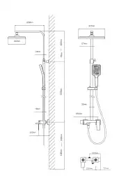 Душевая система  Vincea Cube VSFS-4C12BG VSFS-4C12BG для ванны с изливом, брашированное золото
