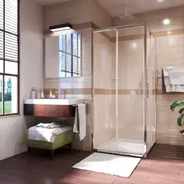 Душевой уголок WasserKRAFT Main 41S 100х100 41S19 профиль Хром стекло Прозрачное