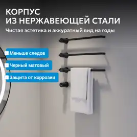 Полотенцесушитель электрический 52х49,5 ABBER Charme AH4003MB черный матовый