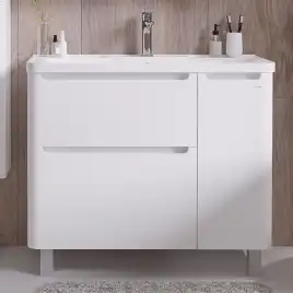 Тумба под раковину Grossman Адель 100 напольная, белая глянцевая (1010002)