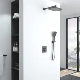 Душевая система  Vincea  VSFW-321MT1GM VSFW-321MT1GM  с термостатом, встраиваемая, вороненная сталь