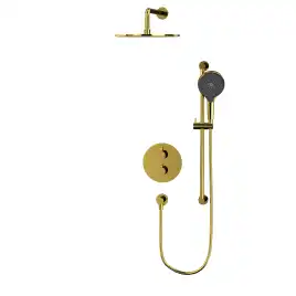 Душевая система для душа WHITECROSS Y gold YSET09TOPGL, термостатическая, скрытого монтажа, Золото глянцевое
